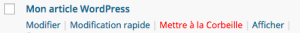 Mettre un article WordPress dans la corbeille