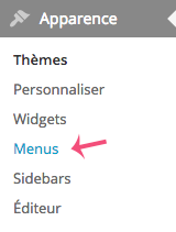 Les menus de WordPress